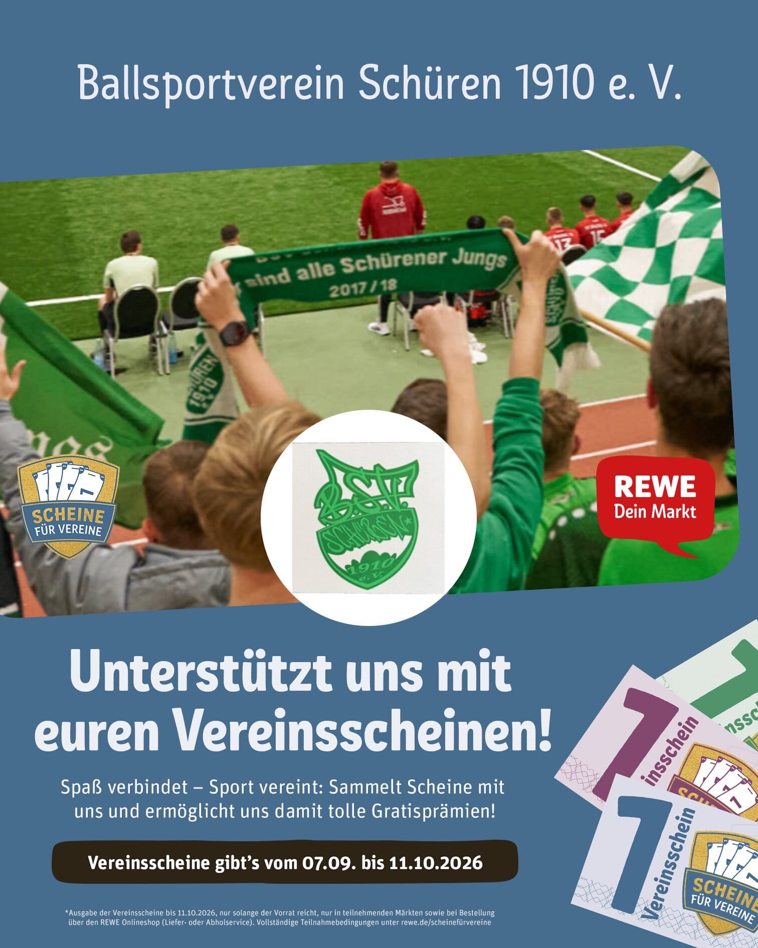 Flyer REWE Scheine für Vereine – BSV Schüren 1910 e.V.